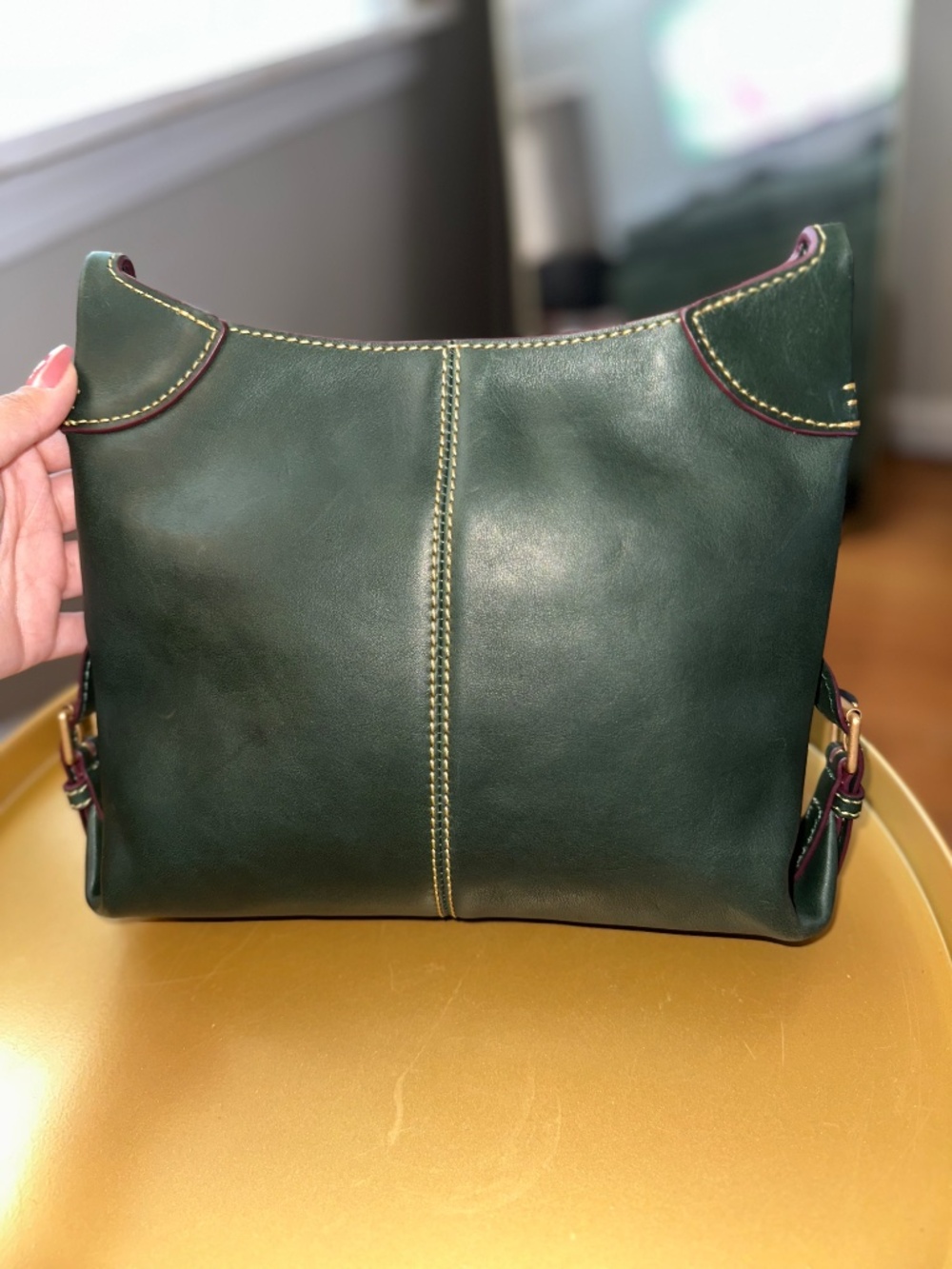 Dooney & Bourke Florentine Leather Small Federica Crossbody — Ivy - Picture 2 of 8